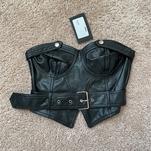 Faux leather corset top - Picture 3 of 5